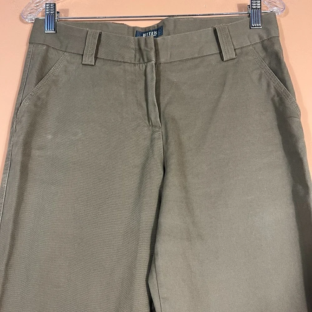 Bitten By Sarah Jessica Parker Olive Green Straight Pants - Picture 2 of 7